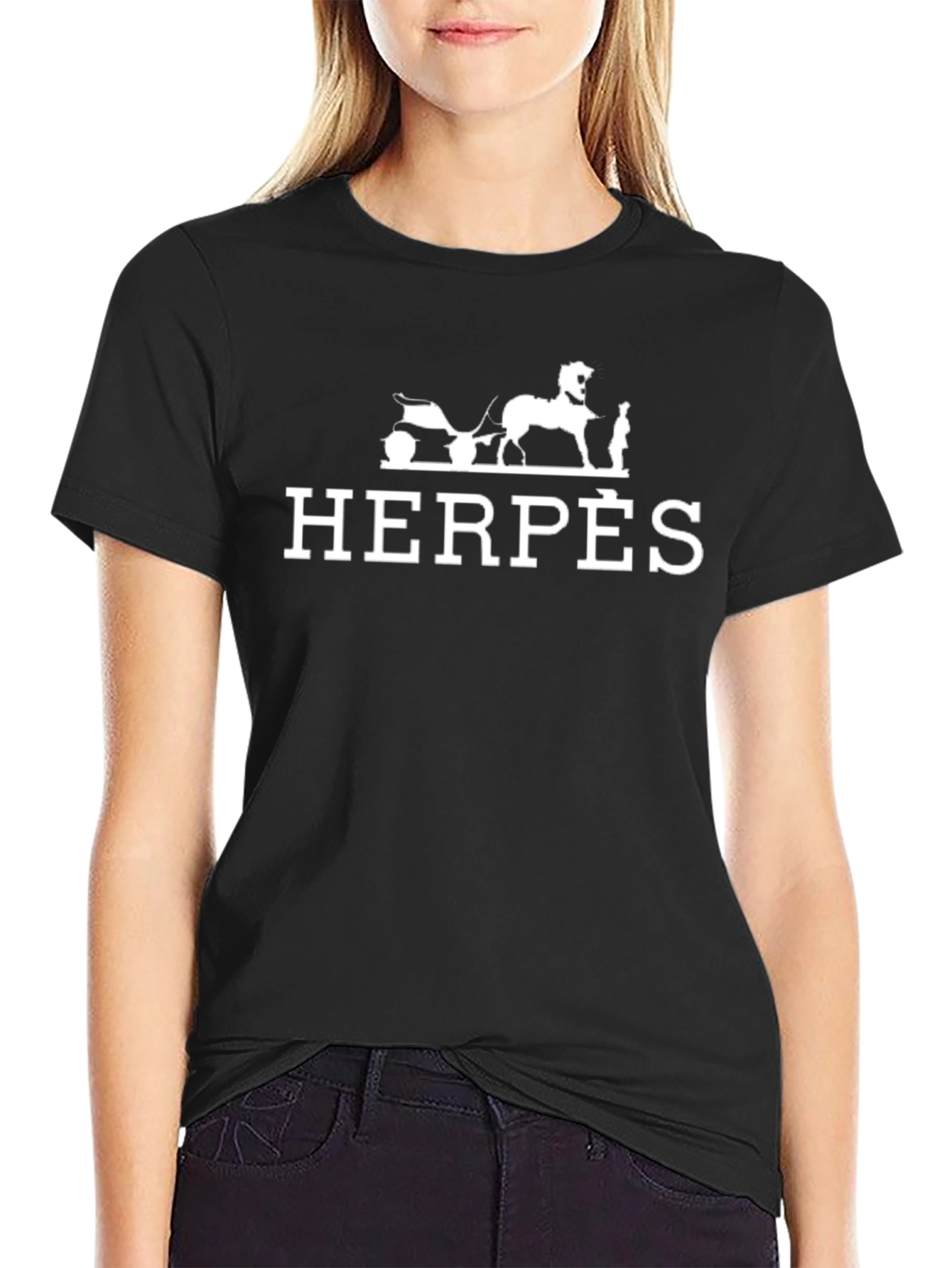 Black HERPÈS Graphic T-Shirt