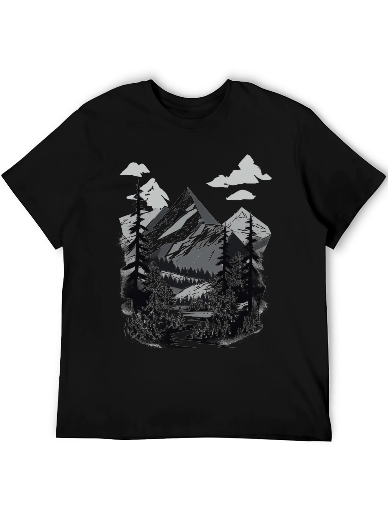 Mountain Scene Graphic Tee - Nature Lovers T-Shirt