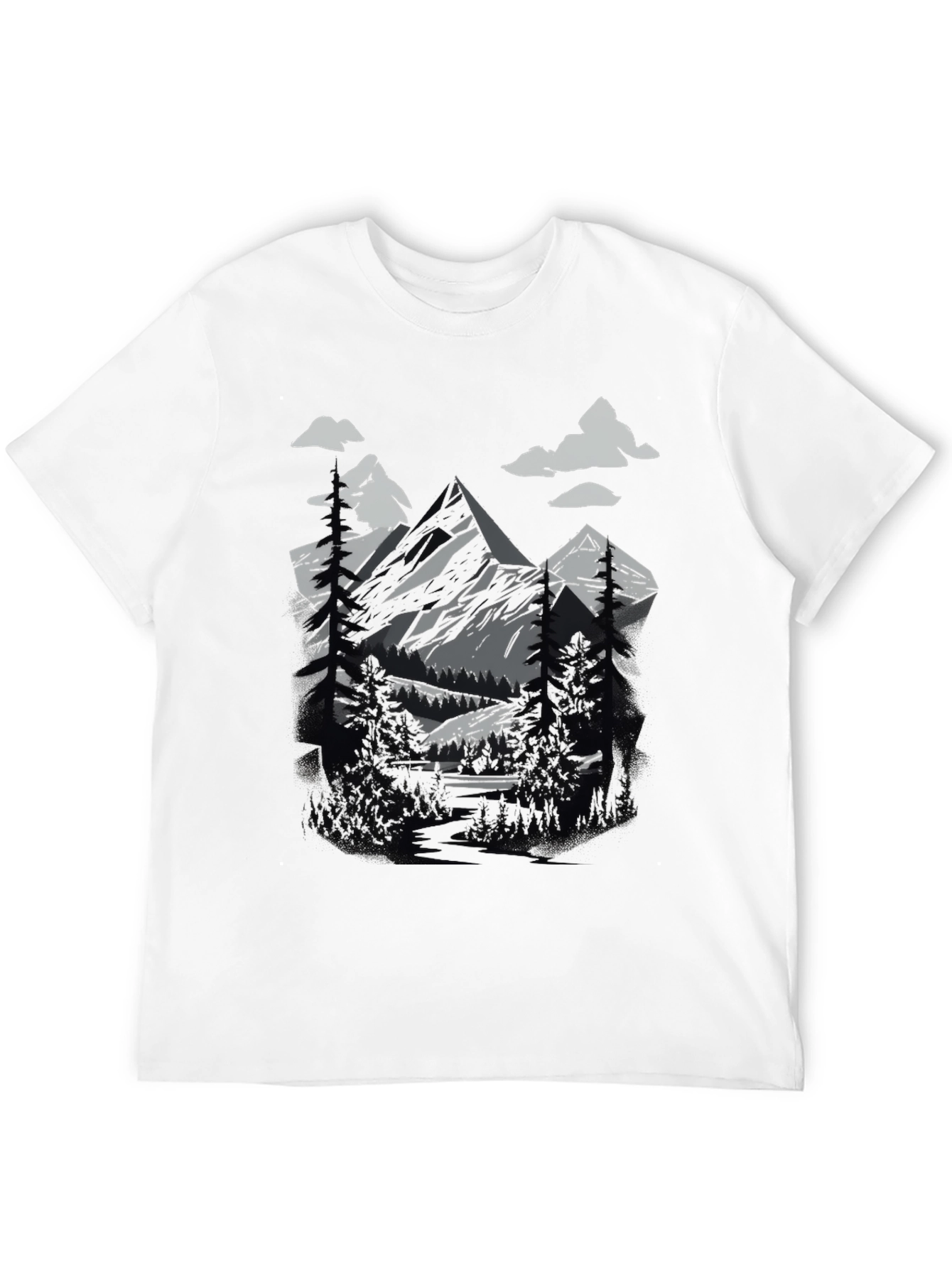 Mountain Scene Graphic Tee - Nature Lovers T-Shirt