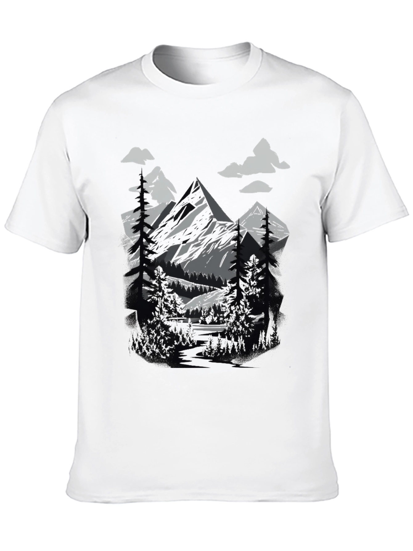 Mountain Scene Graphic Tee - Nature Lovers T-Shirt