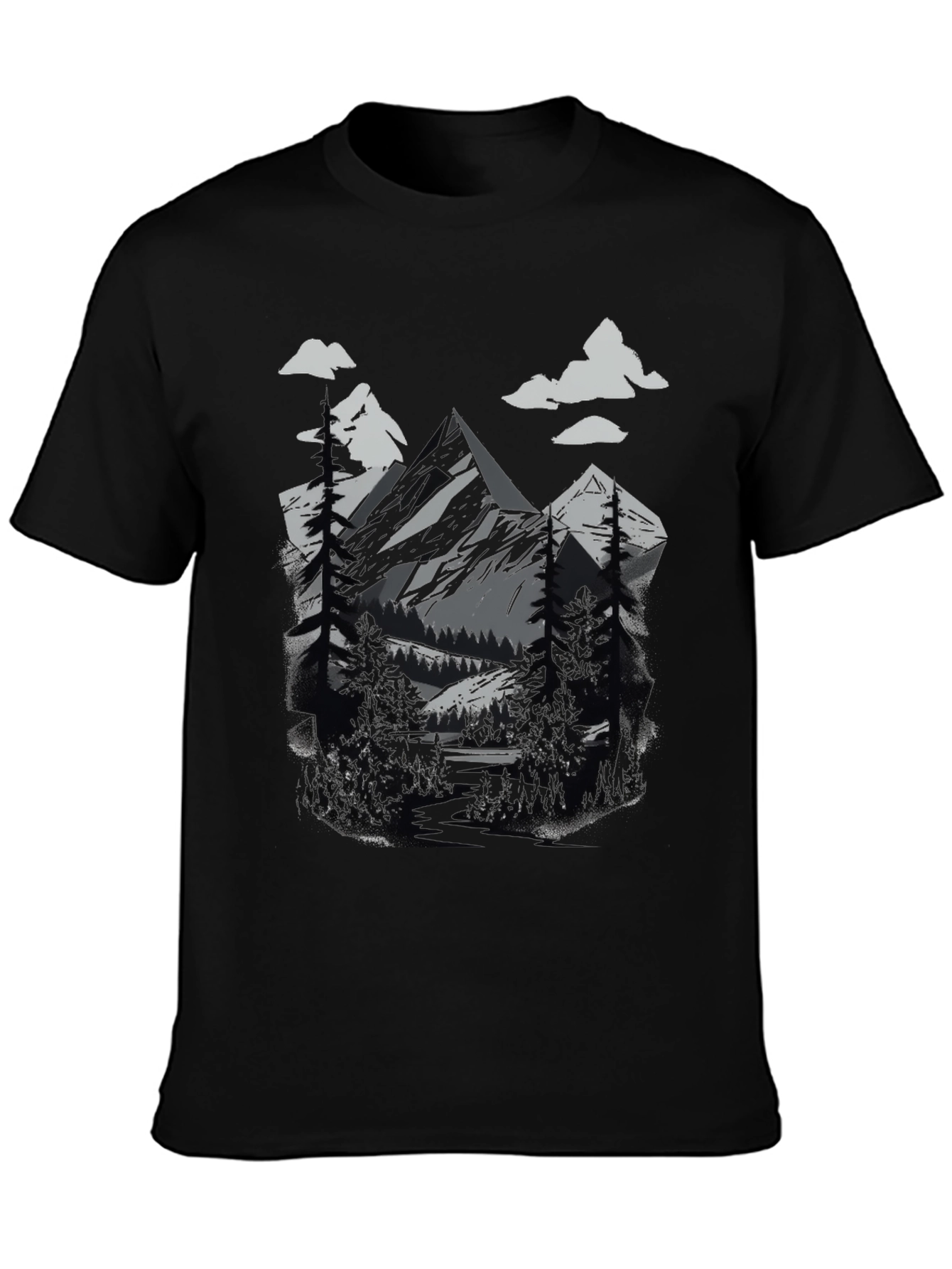 Mountain Scene Graphic Tee - Nature Lovers T-Shirt