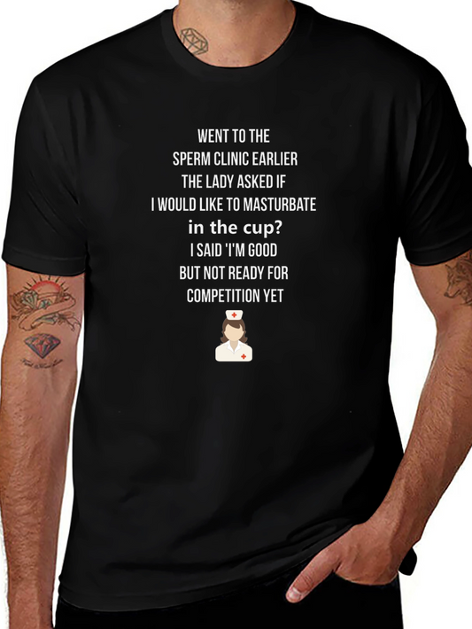 Sperm Clinic Humor Graphic Tee - Mens Black T-Shirt