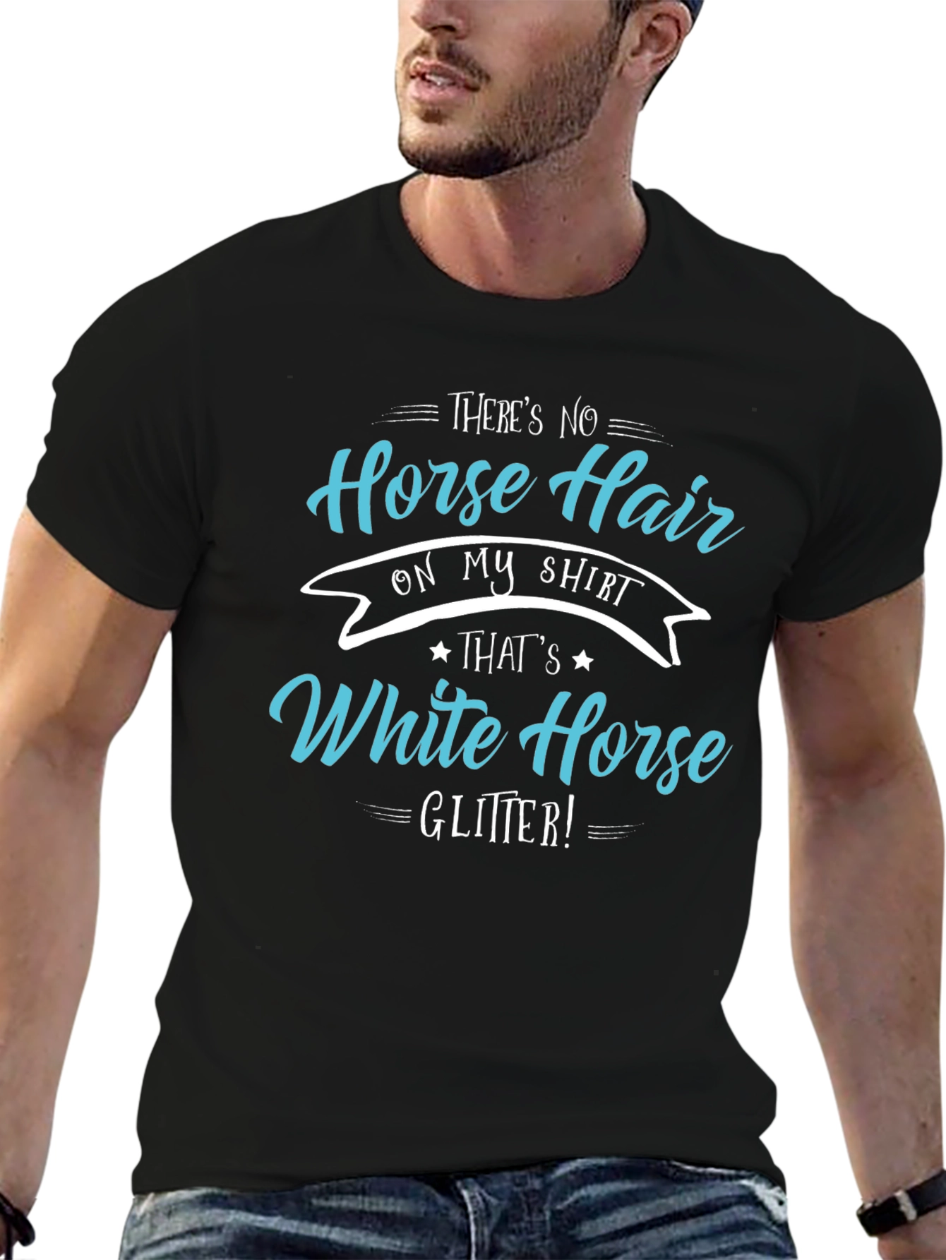 Funny Horse Hair Glitter T-Shirt