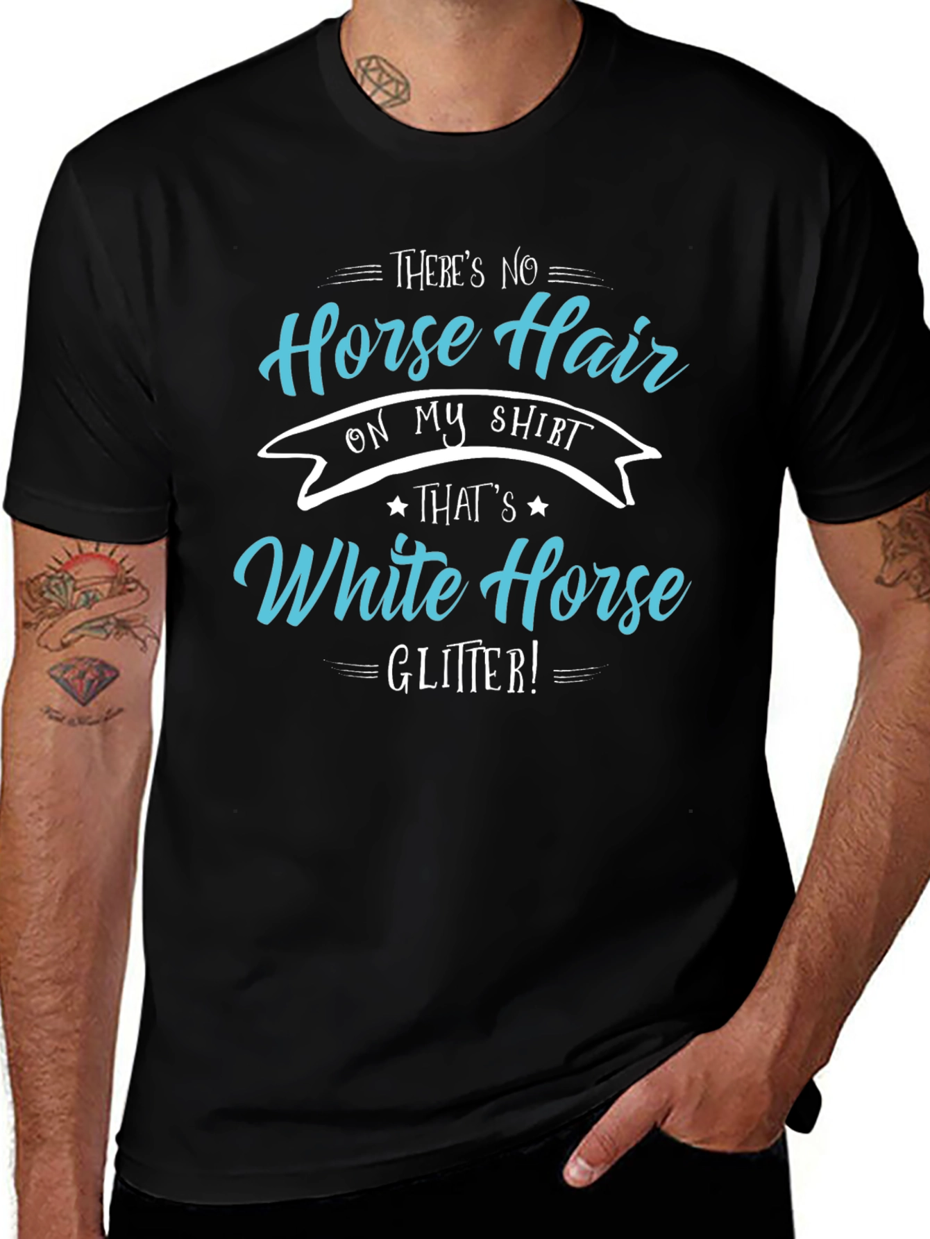 Funny Horse Hair Glitter T-Shirt