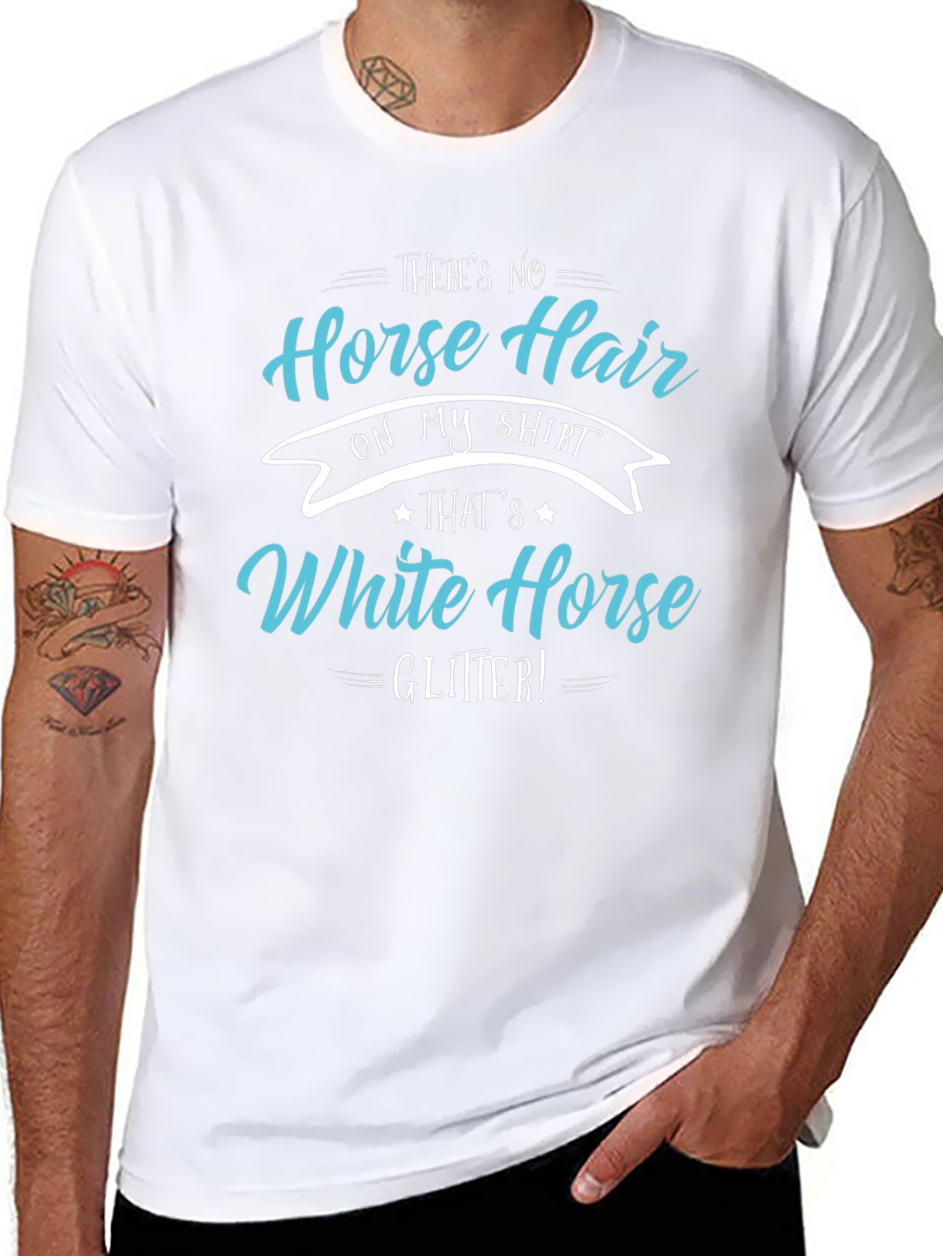 Funny Horse Hair Glitter T-Shirt