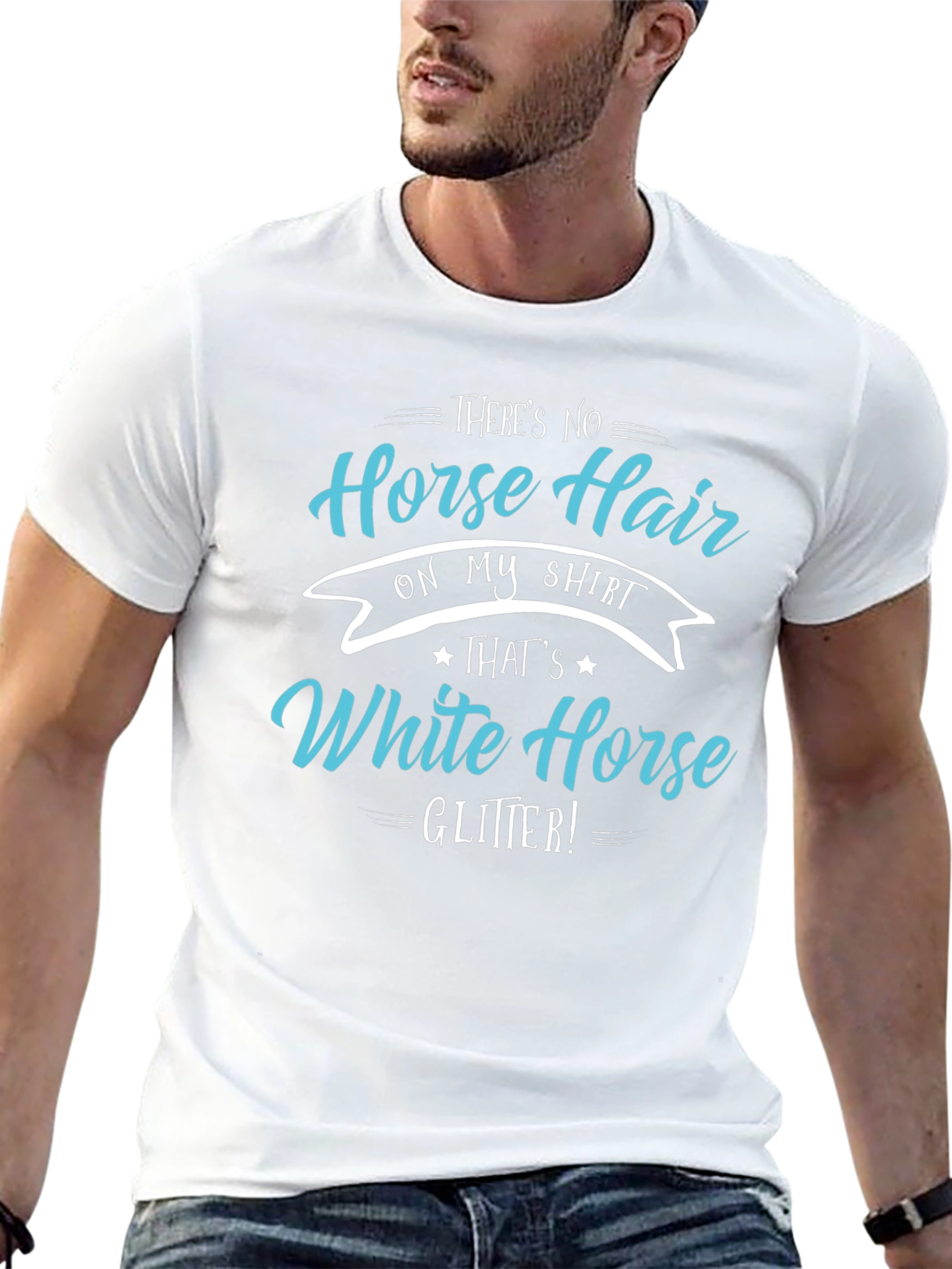 Funny Horse Hair Glitter T-Shirt