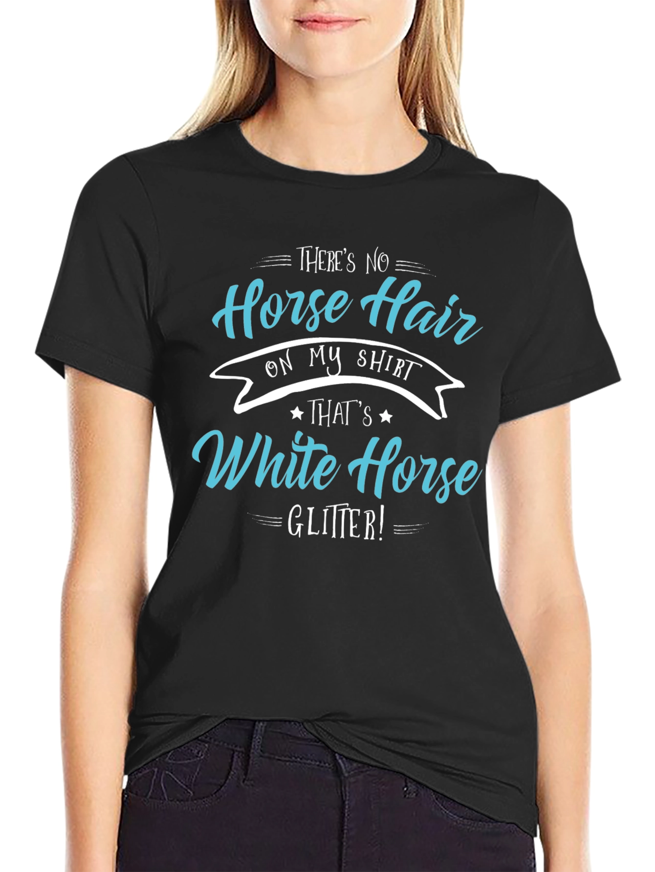 Funny Horse Hair Glitter T-Shirt