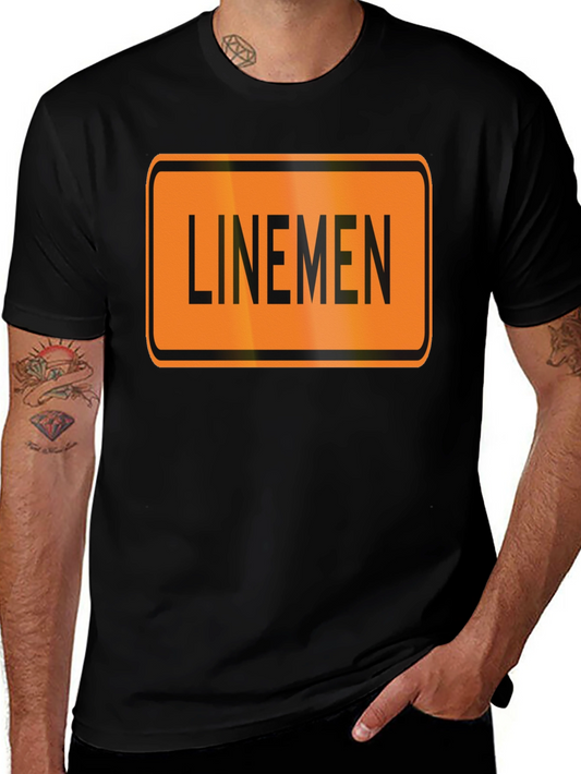 Linemen Sign Black T-Shirt