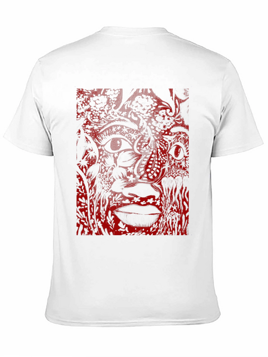 Abstract Face Graphic Black T-Shirt