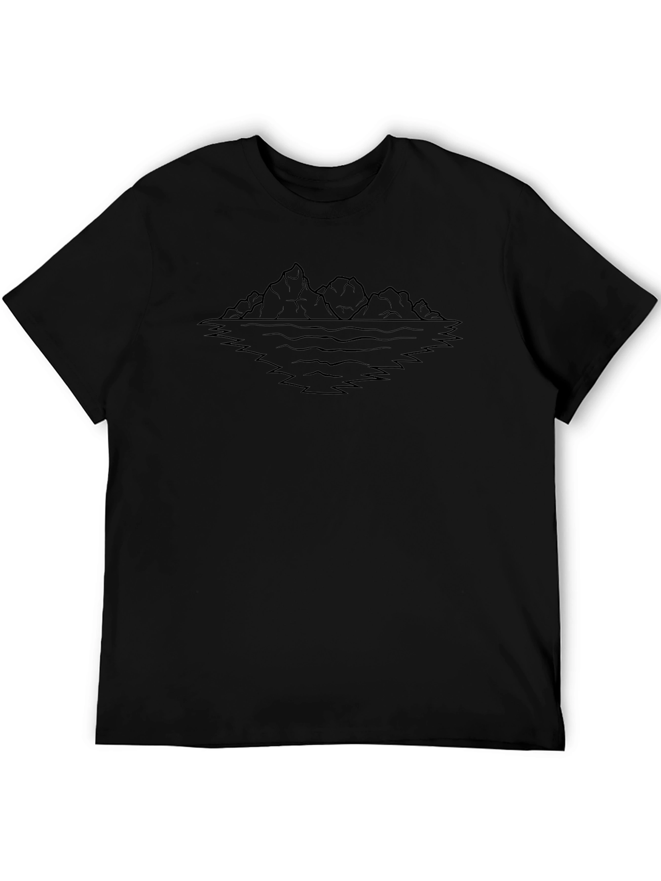 Mountain Reflection Graphic T-Shirt - Black