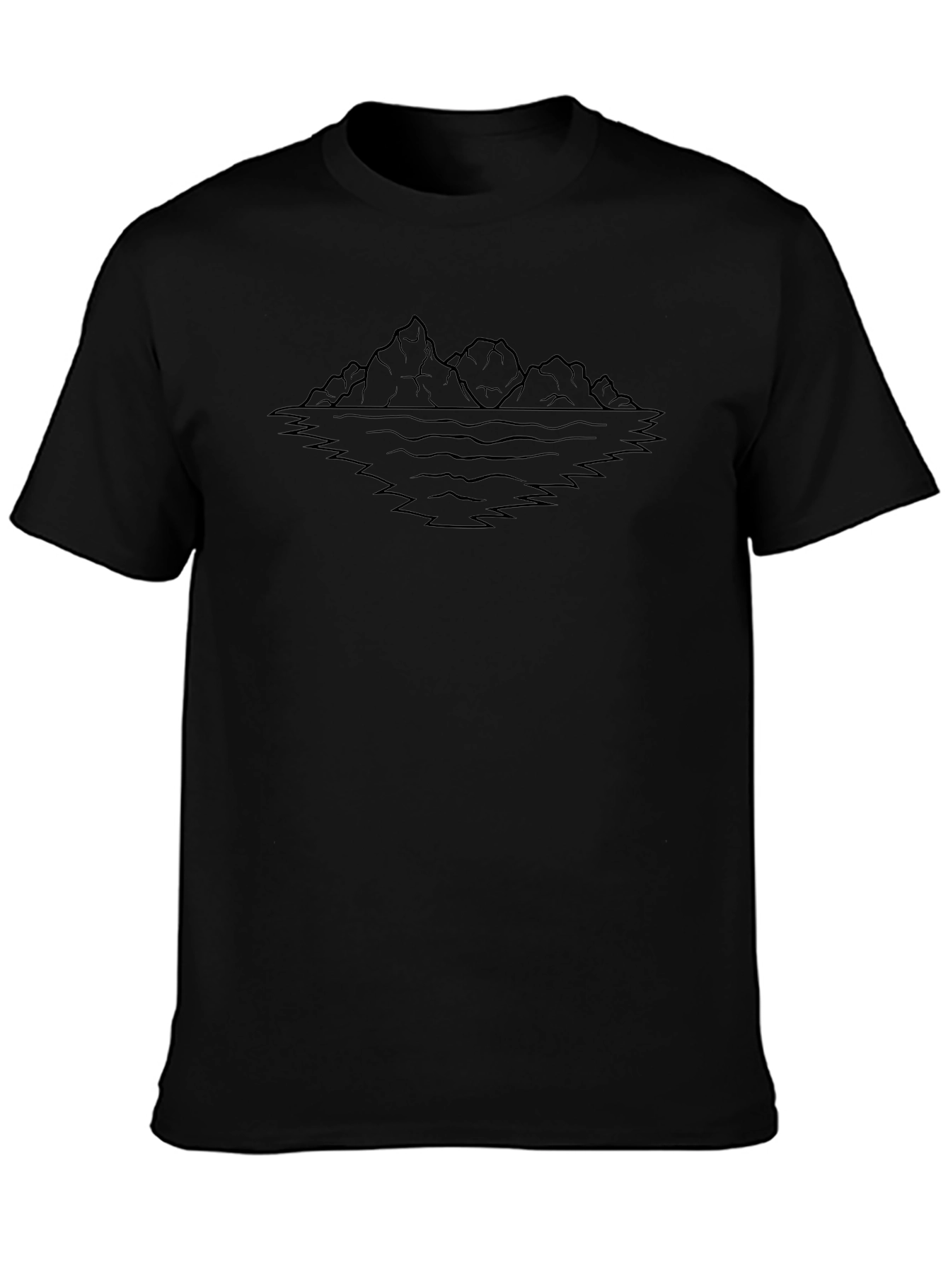 Mountain Reflection Graphic T-Shirt - Black