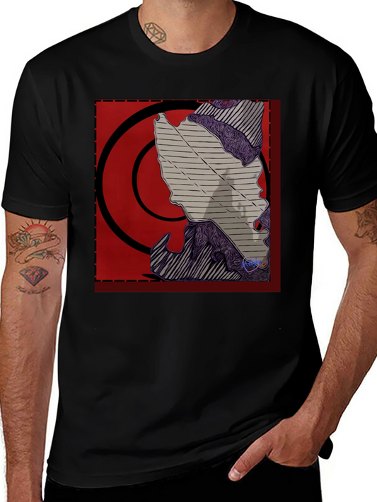 Graphic Print Black T-Shirt - Abstract Design