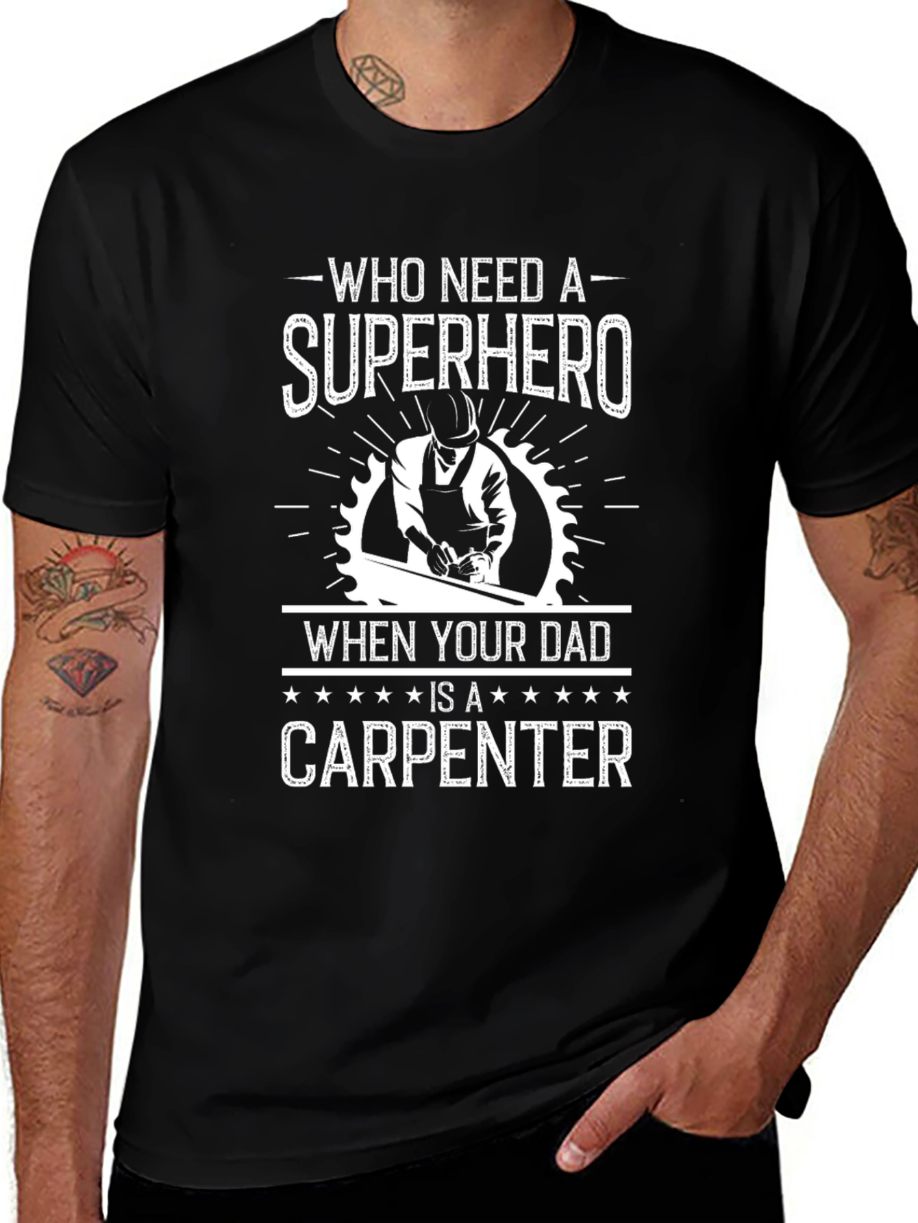 Carpenter Dad T-Shirt - Superhero Graphic Tee