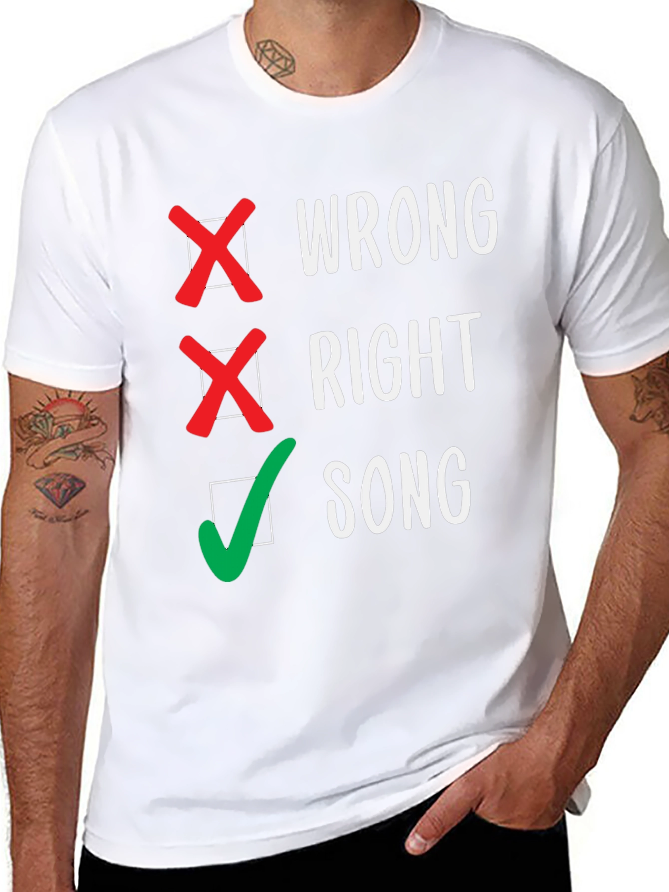 Wrong Right Song Checkmark T-Shirt