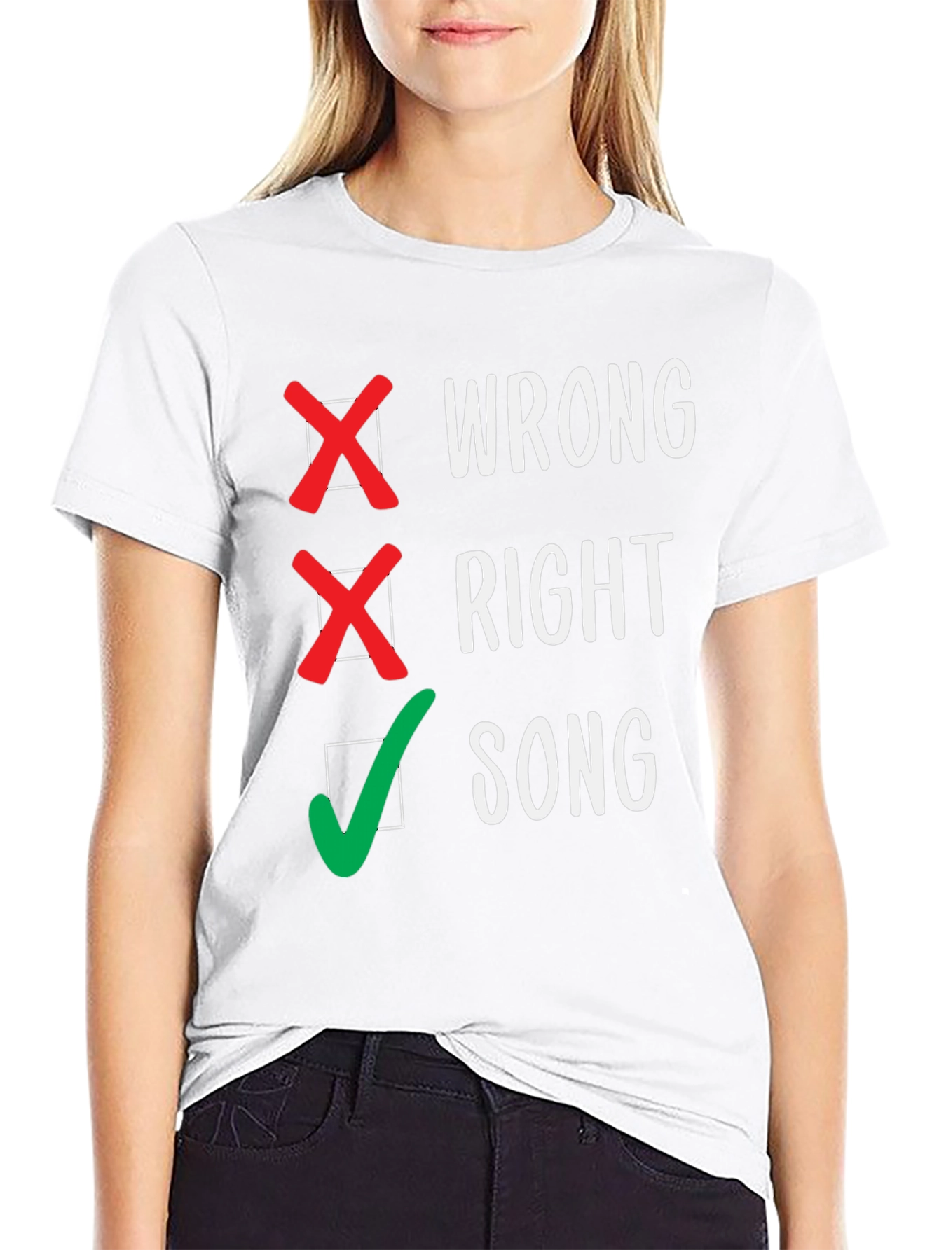 Wrong Right Song Checkmark T-Shirt