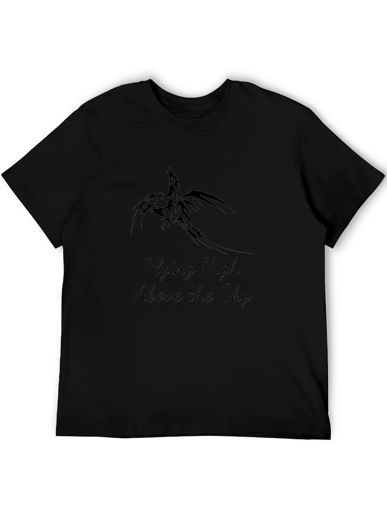 Black T-Shirt with Phoenix Graphic & Text