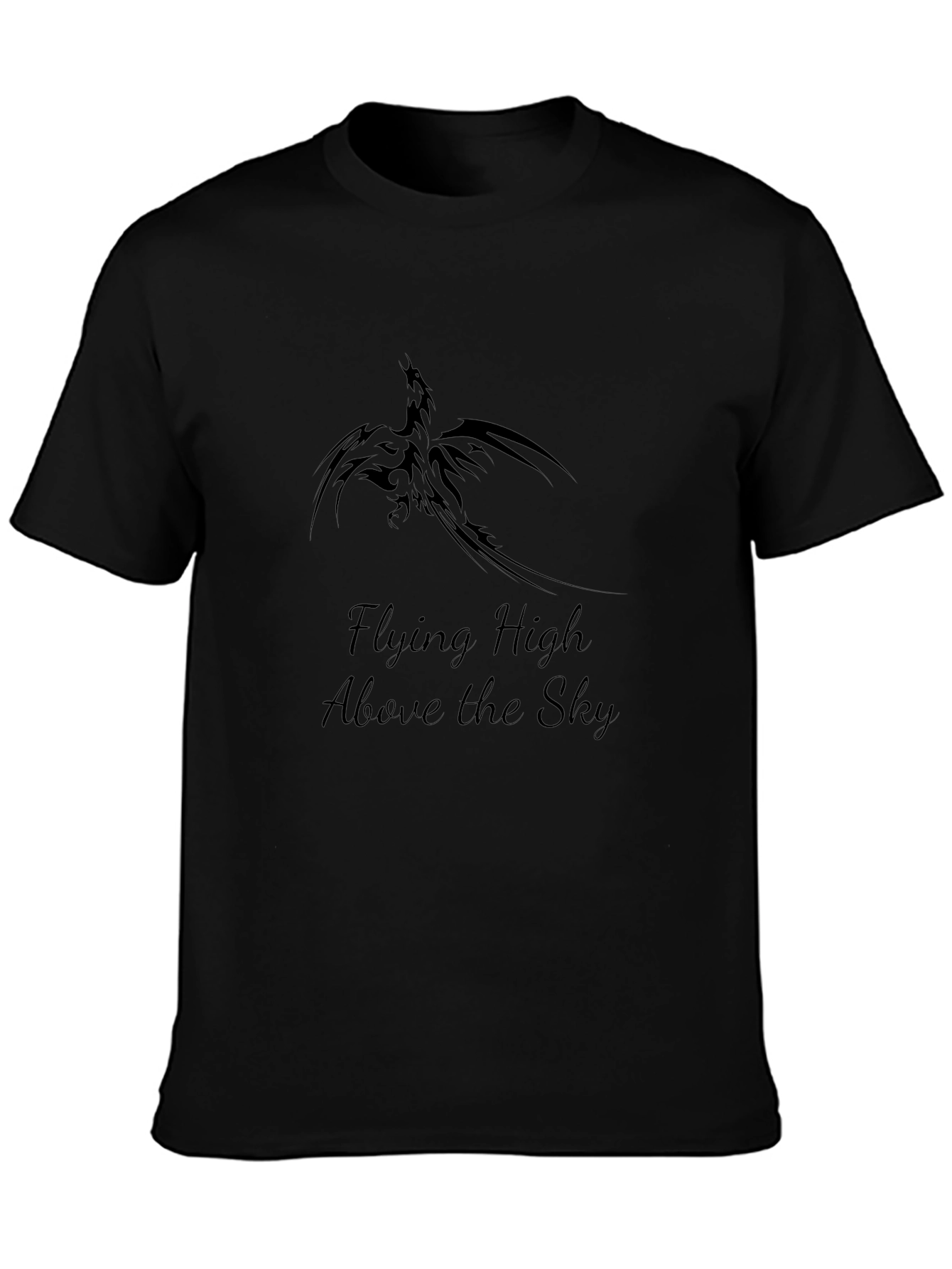 Black T-Shirt with Phoenix Graphic & Text