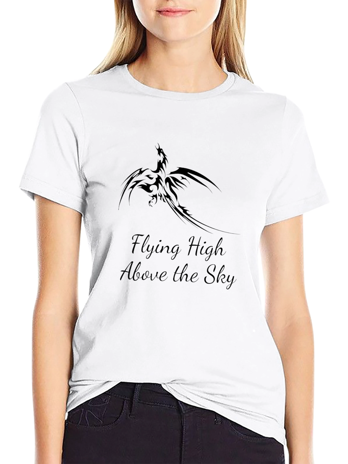 Black T-Shirt with Phoenix Graphic & Text