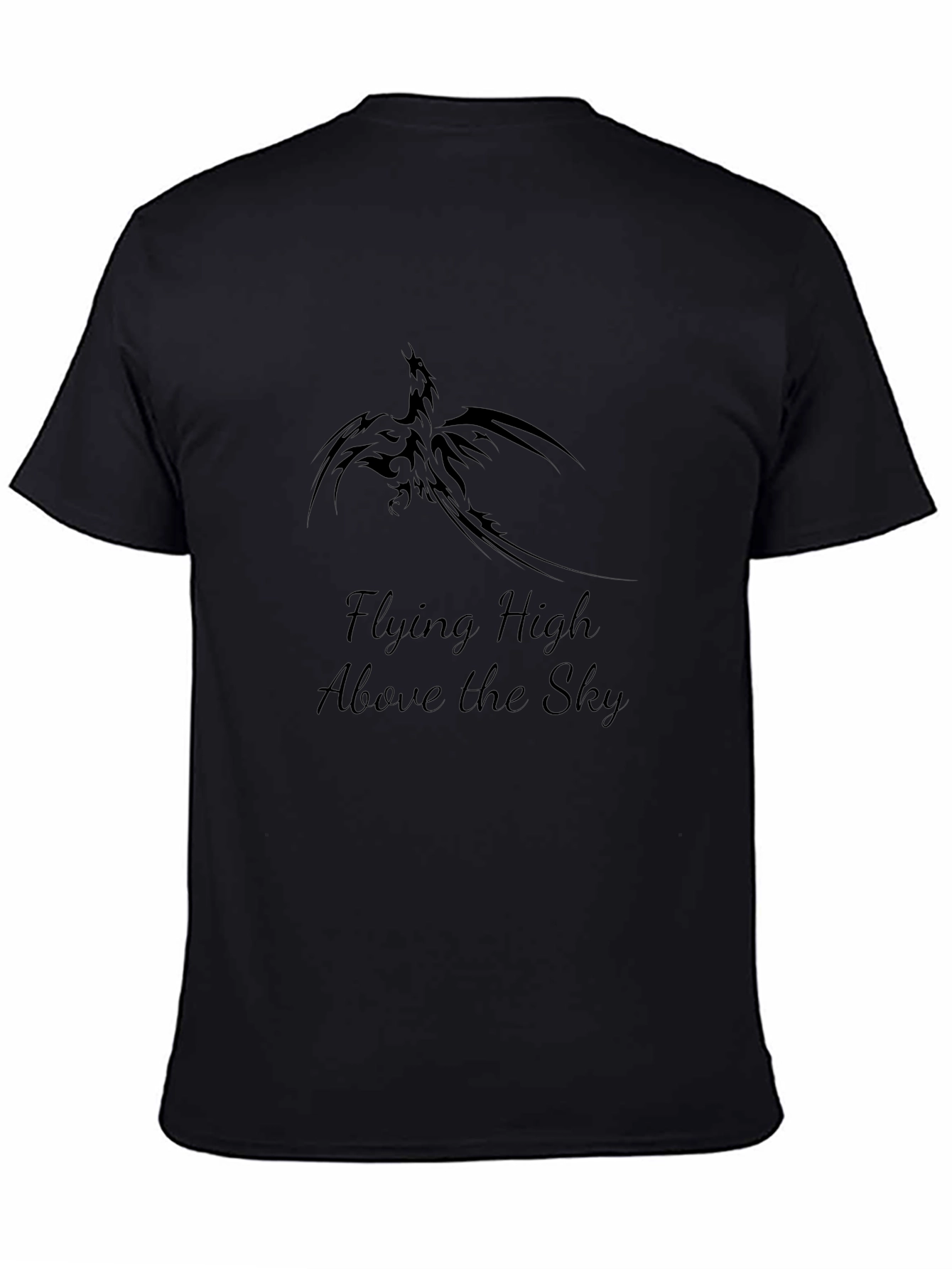 Black T-Shirt with Phoenix Graphic & Text