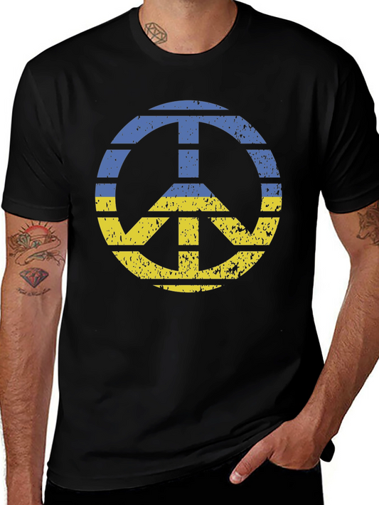 Ukraine Peace Sign Graphic T-Shirt