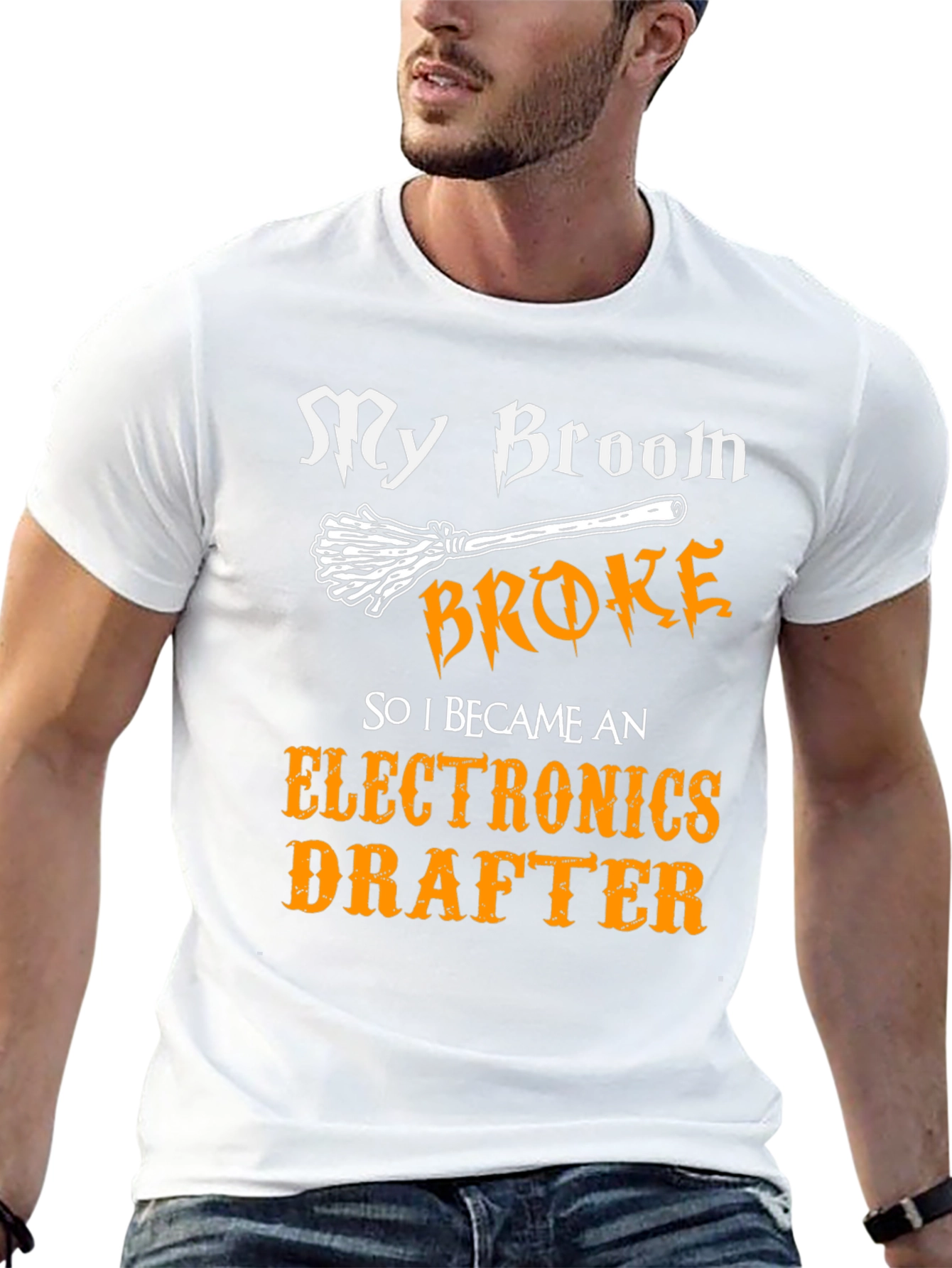 Funny Electronics Drafter T-Shirt - My Broom Broke