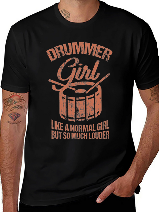 Drummer Girl Graphic Tee - Rock Concert Ready
