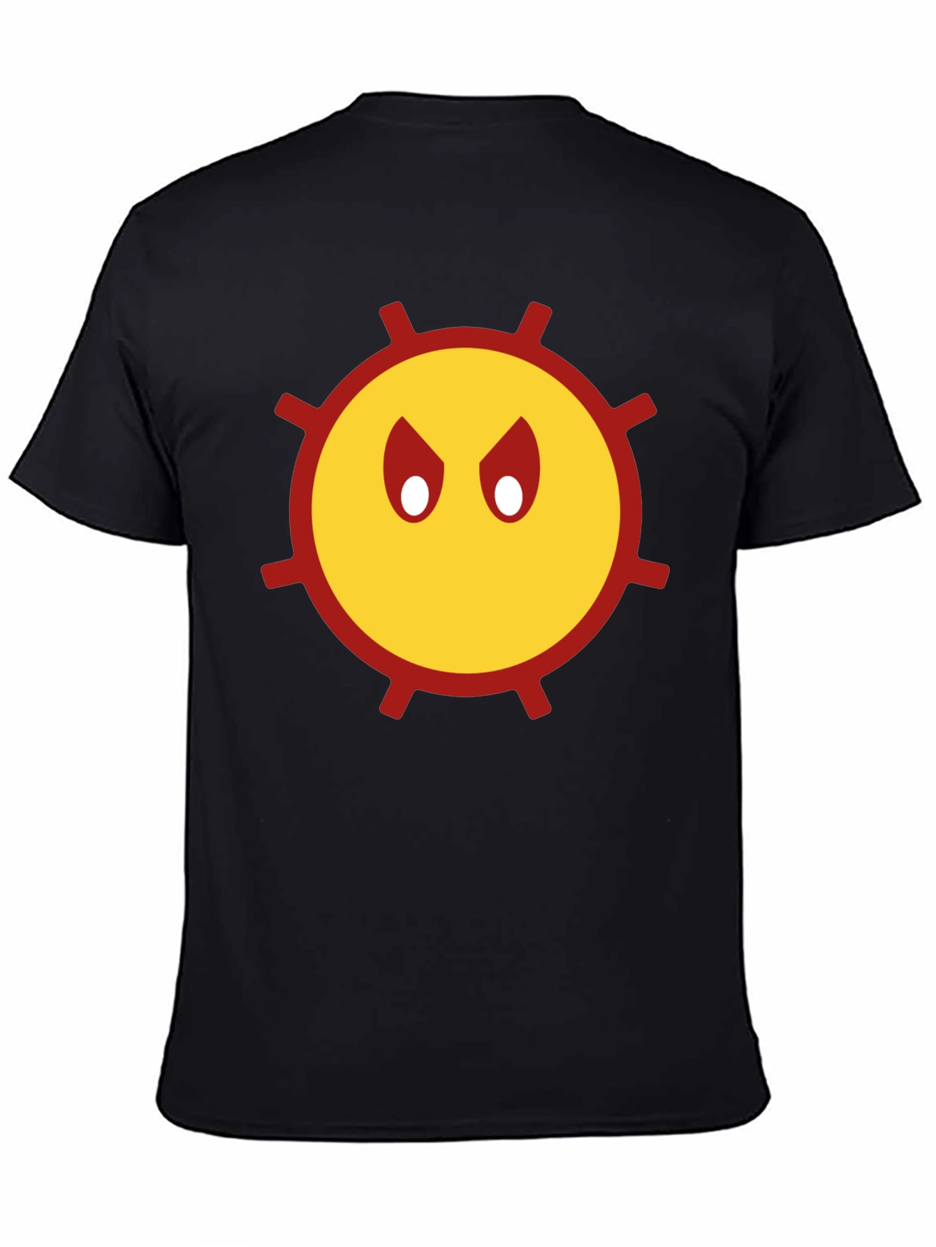 Mens Angry Sun Graphic T-Shirt - Black