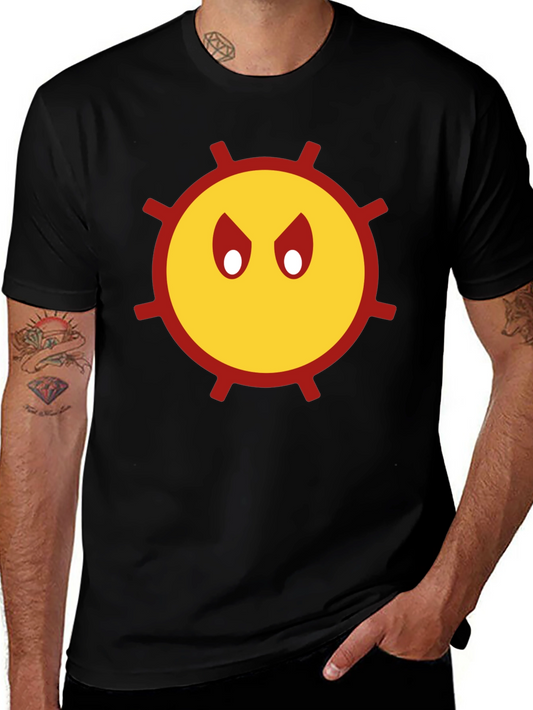 Mens Angry Sun Graphic T-Shirt - Black