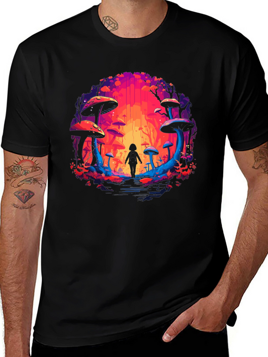 Mystical Mushroom Forest Graphic Tee