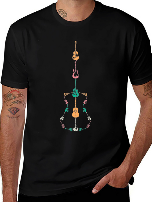 Guitar Skeleton T-Shirt Music Lover Tee