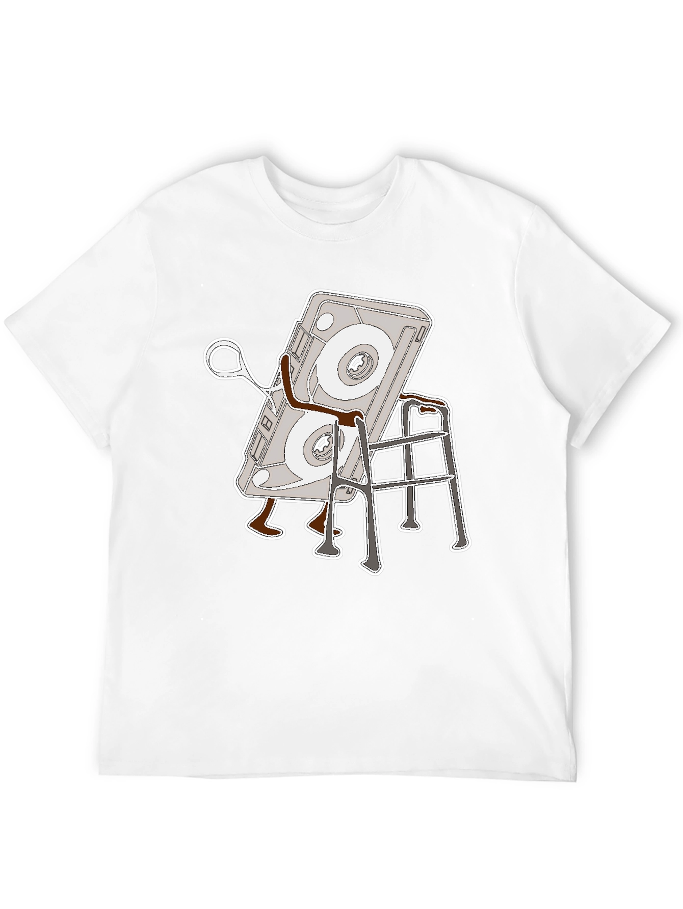 Cassette Tape Walker Black T-Shirt