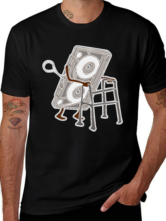 Cassette Tape Walker Black T-Shirt