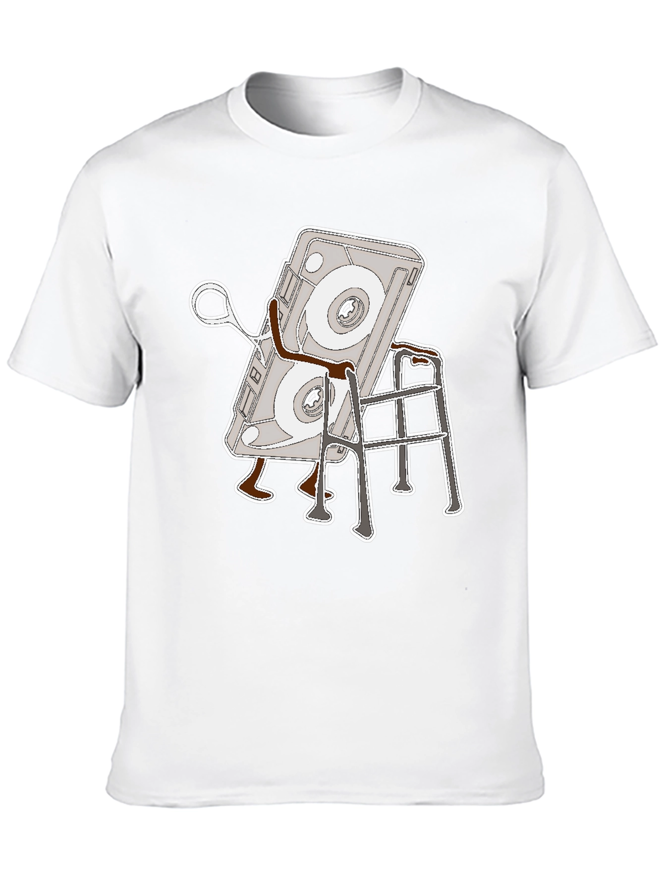 Cassette Tape Walker Black T-Shirt