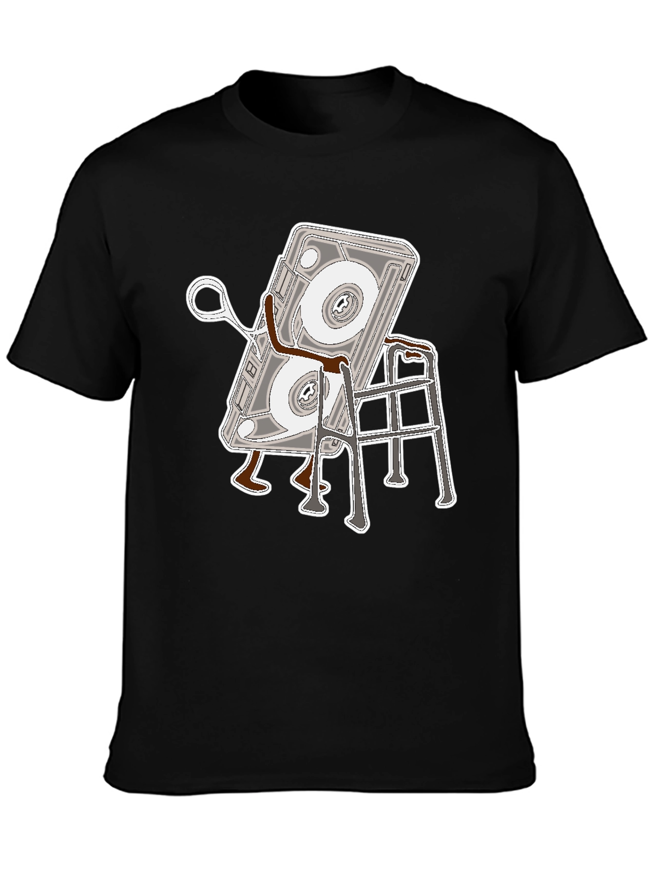 Cassette Tape Walker Black T-Shirt