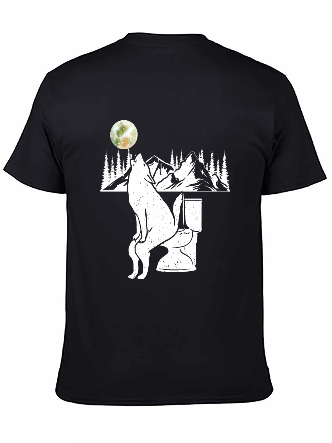 Wolf on Toilet T-Shirt - Funny Graphic Tee