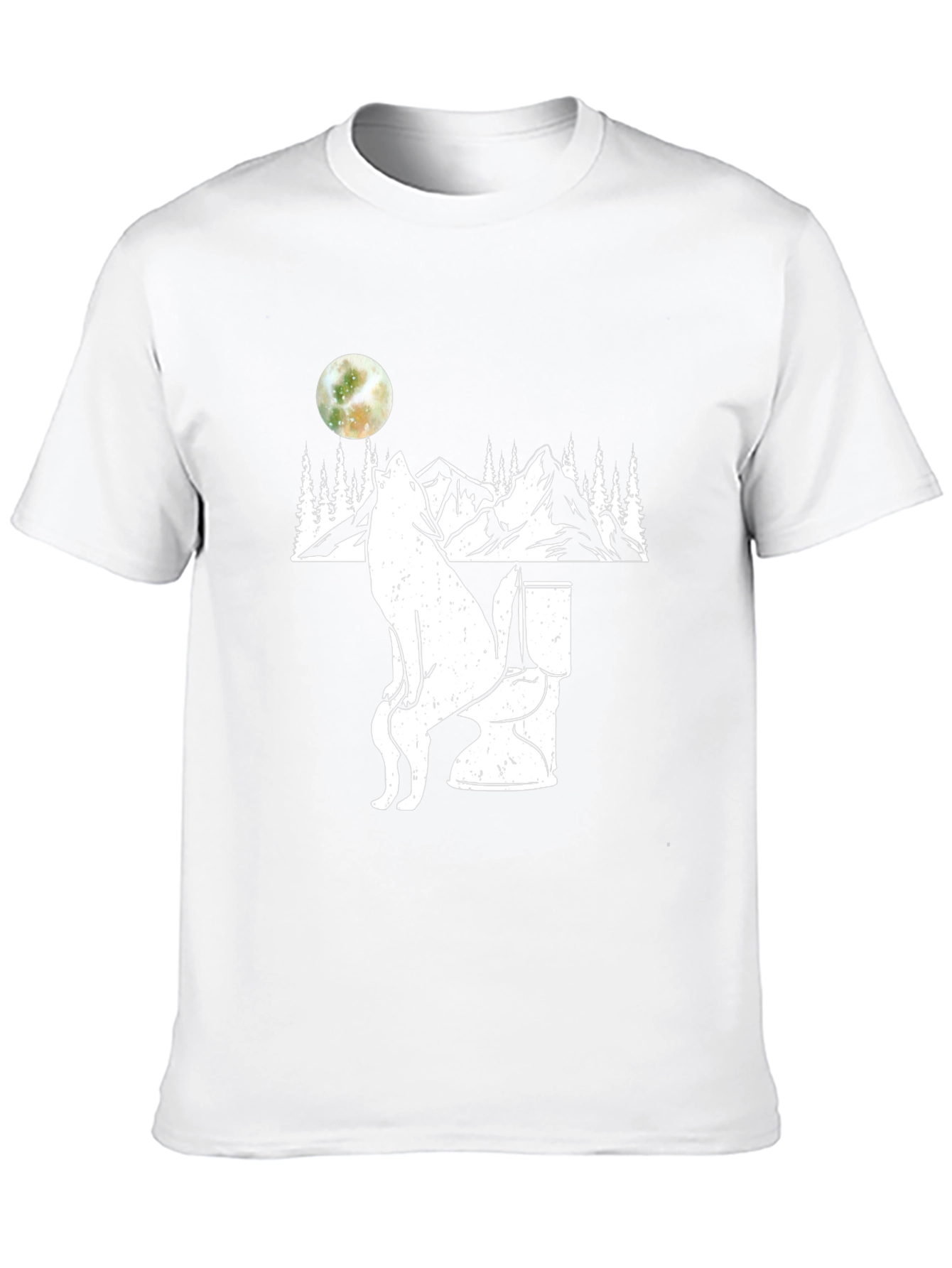 Wolf on Toilet T-Shirt - Funny Graphic Tee