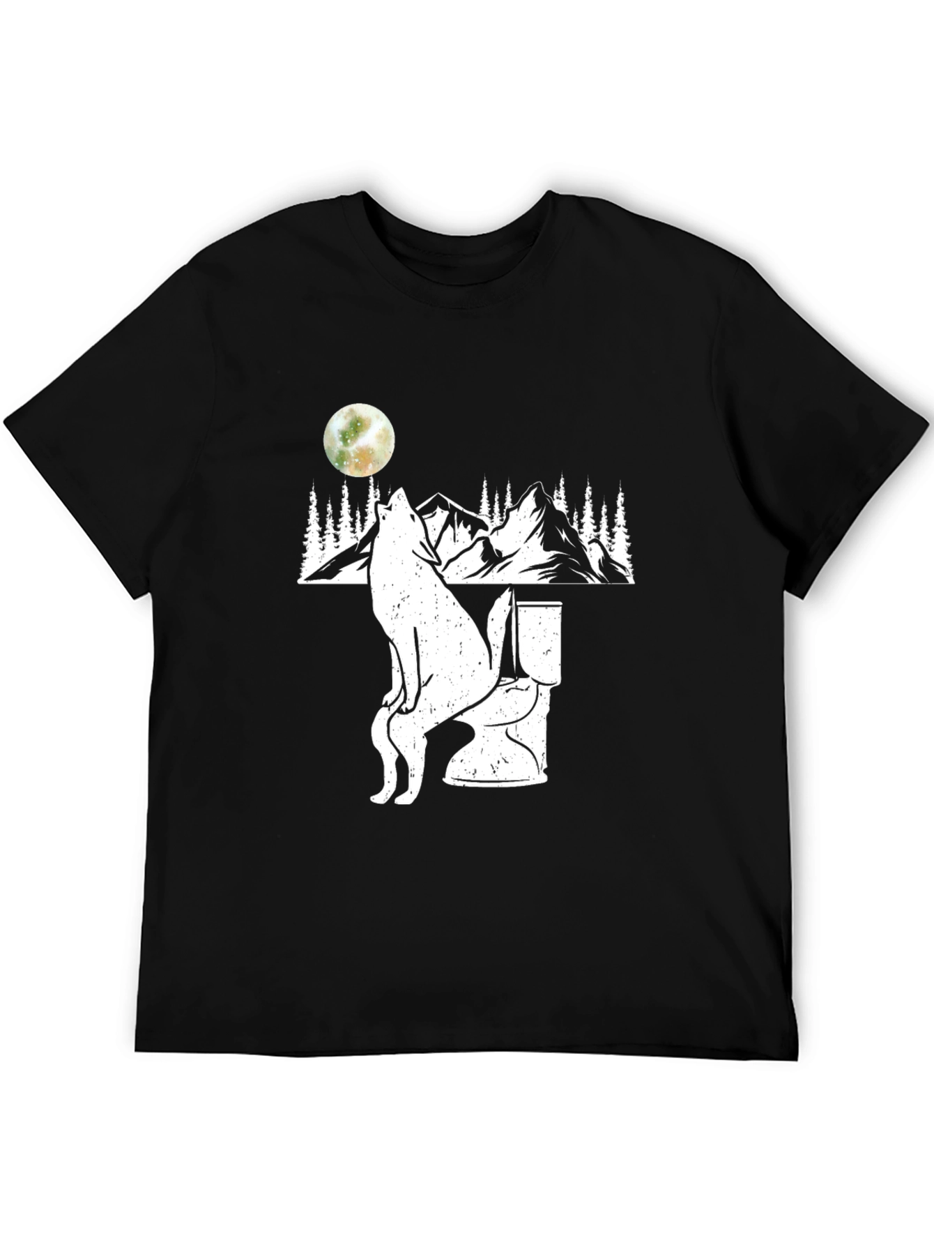 Wolf on Toilet T-Shirt - Funny Graphic Tee