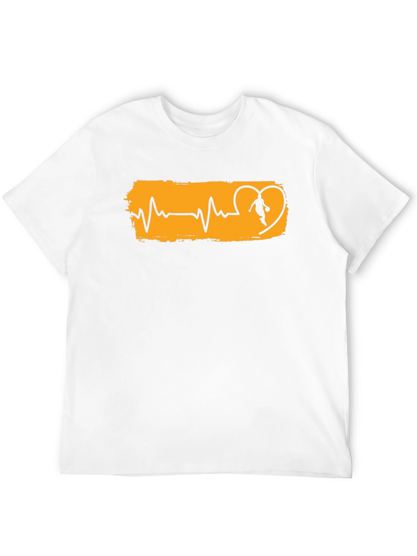 Basketball Heartbeat Graphic T-Shirt - Black