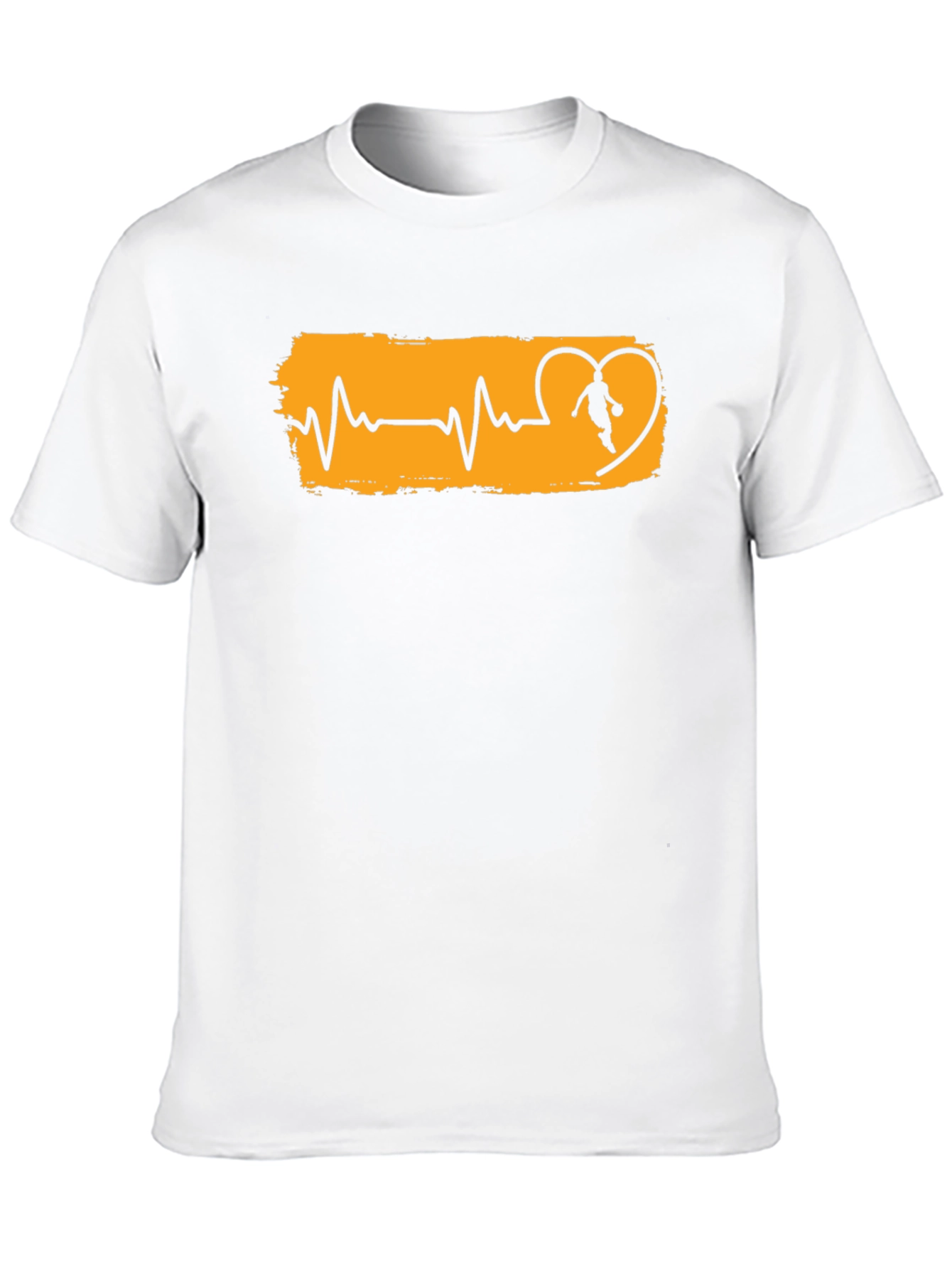 Basketball Heartbeat Graphic T-Shirt - Black
