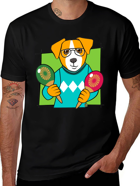 Dog Playing Maracas Graphic T-Shirt