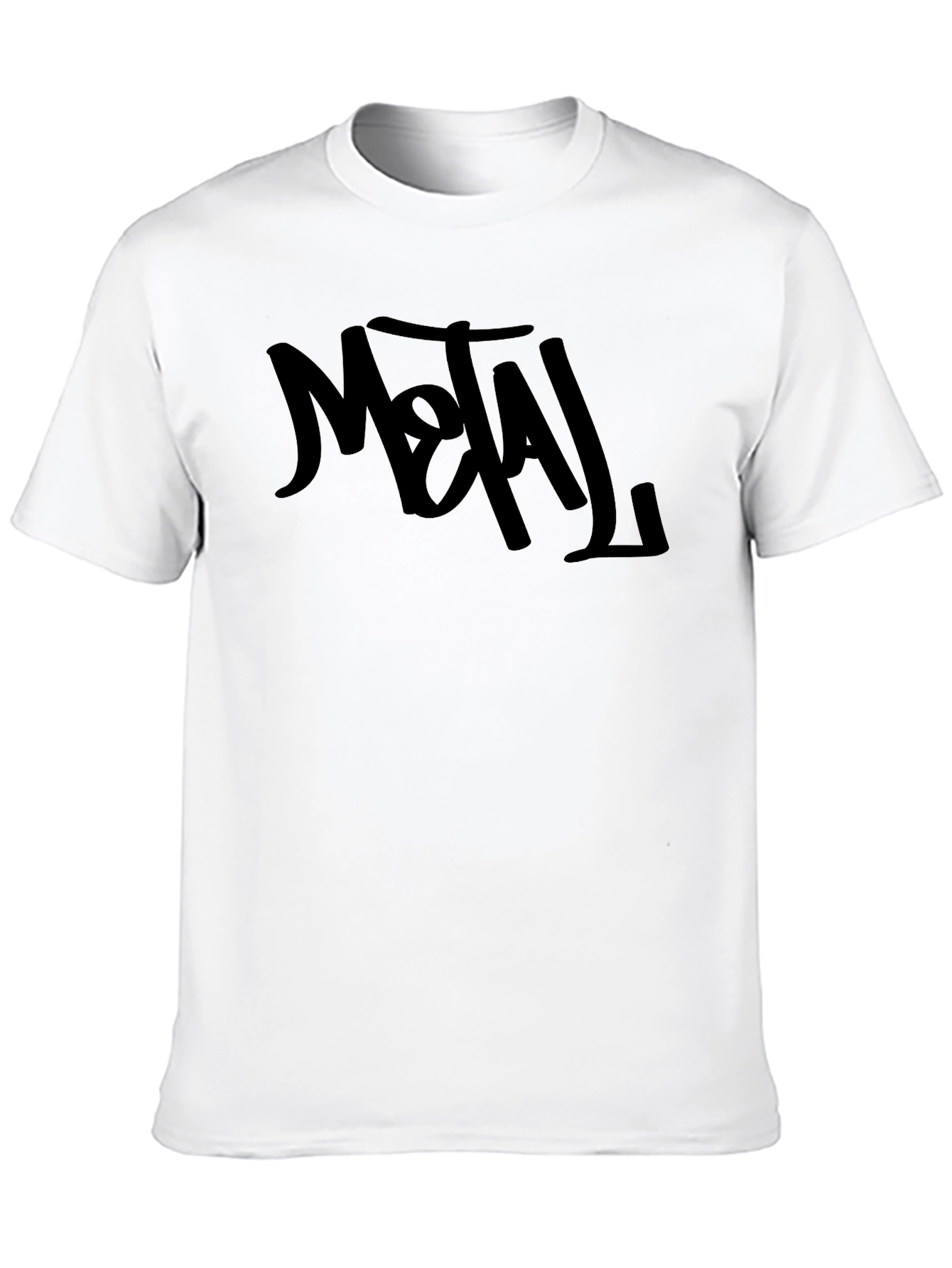 Black METAL Graphic Print Mens T-Shirt