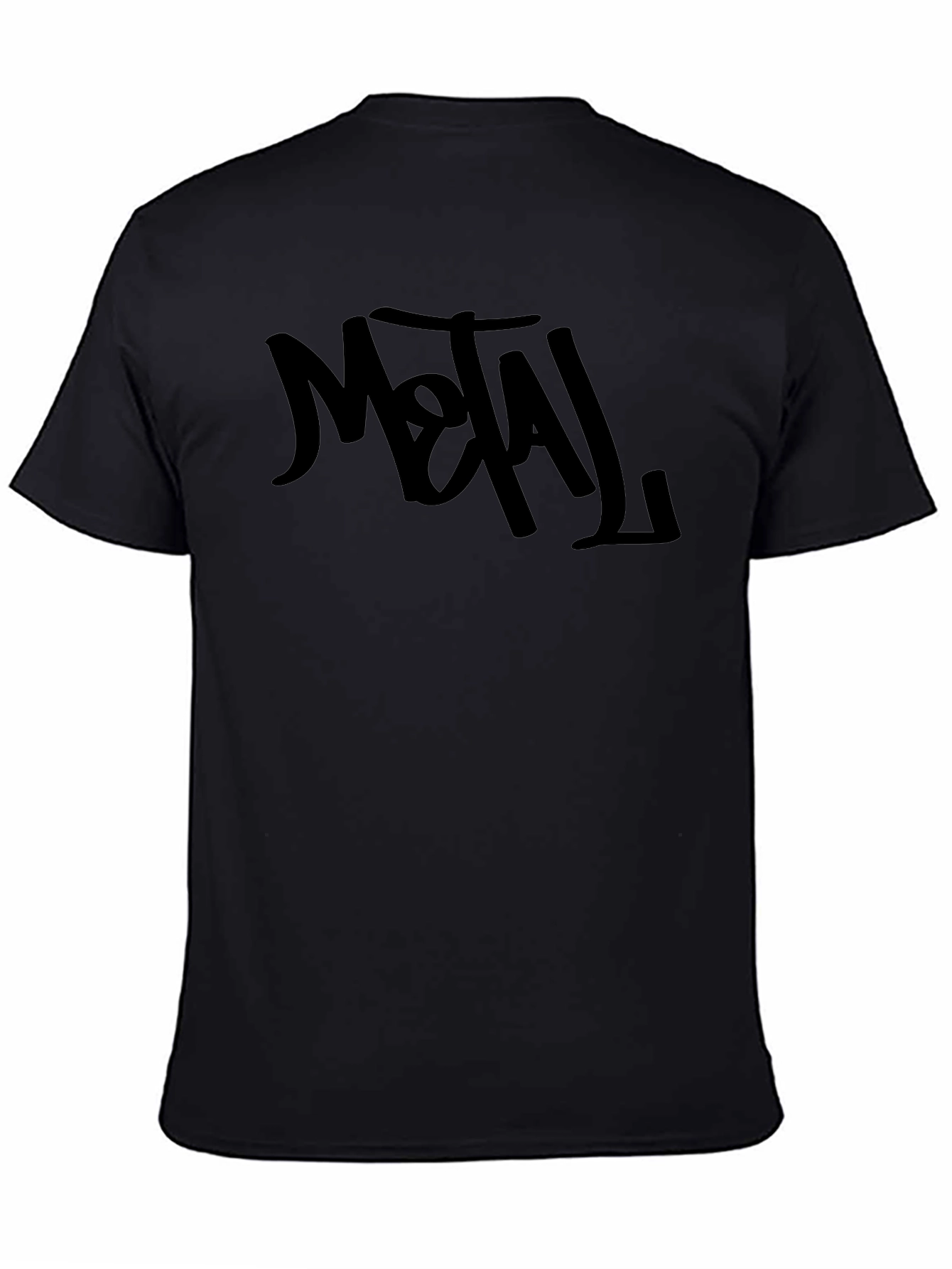 Black METAL Graphic Print Mens T-Shirt