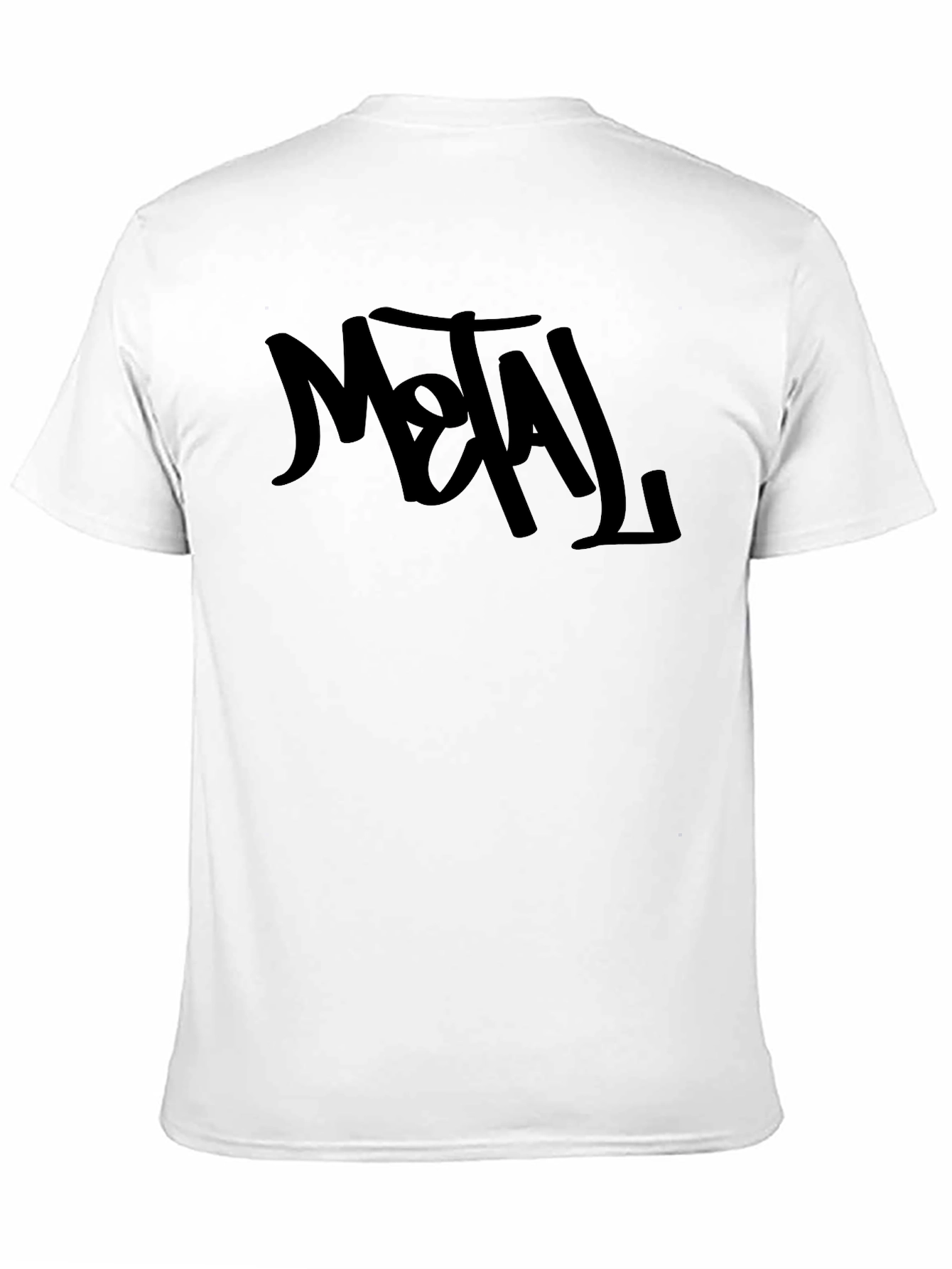 Black METAL Graphic Print Mens T-Shirt