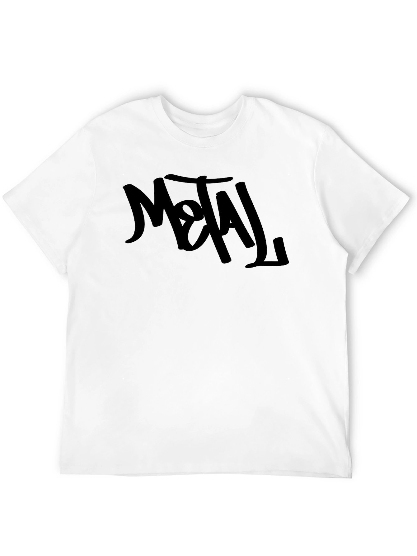 Black METAL Graphic Print Mens T-Shirt