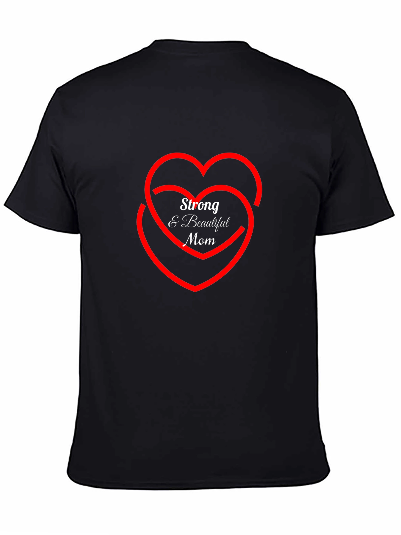 Strong & Beautiful Mom Graphic Tee - Black