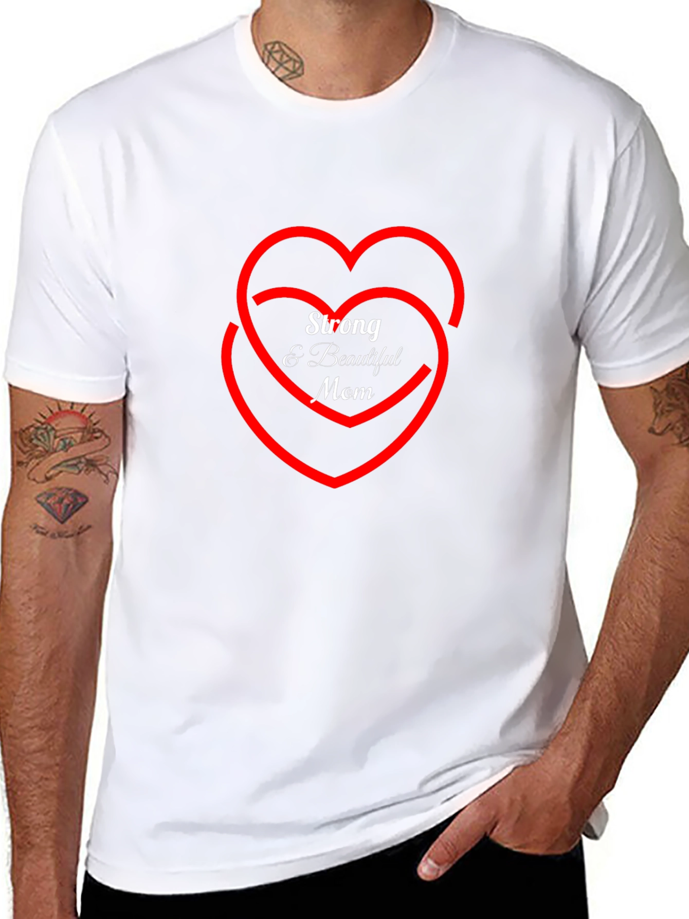 Strong & Beautiful Mom Graphic Tee - Black
