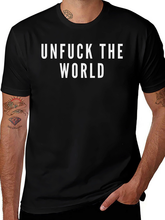 Unfuck The World Graphic Tee - Black