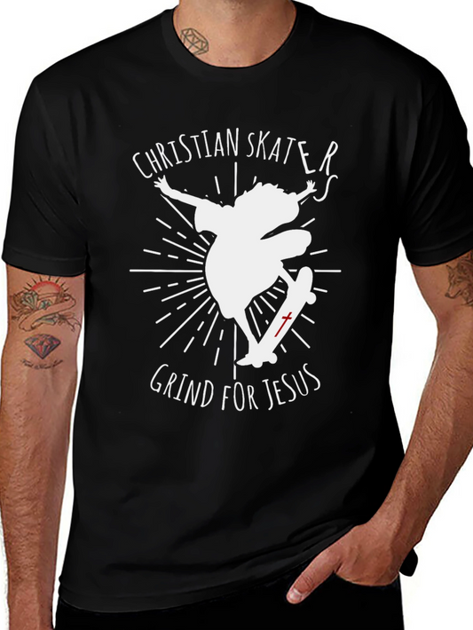 Christian Skater Graphic Tee - Grind for Jesus!