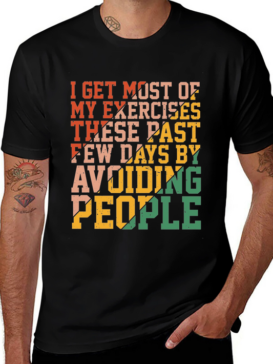 Funny Exercise Avoid People Graphic T-Shirt