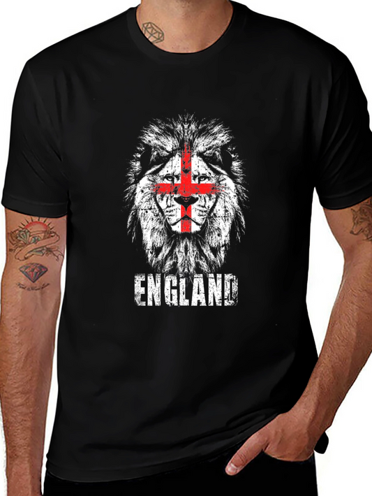 England Lion T-Shirt - Distressed Graphic Tee